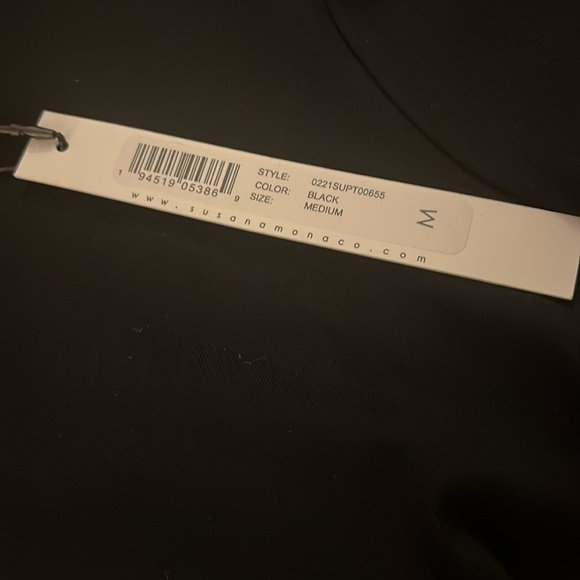 NWT Susana Monaco Black Crop Top - Picture 2 of 4